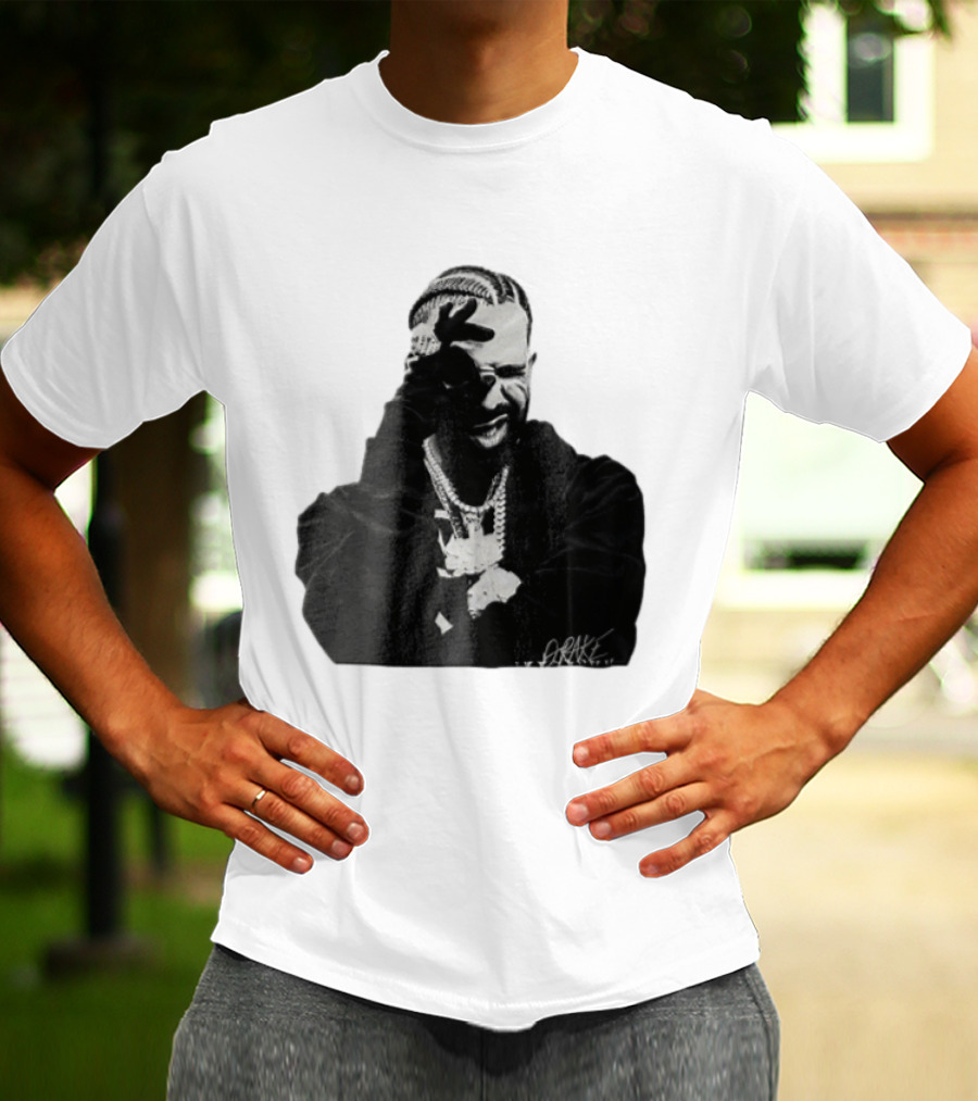 Drake Halftone Rapper Chains Gloves T-Shirt