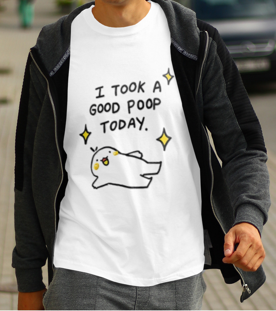 I Took A Good Poop Today Happy Bird With Sparkles T-Shirt