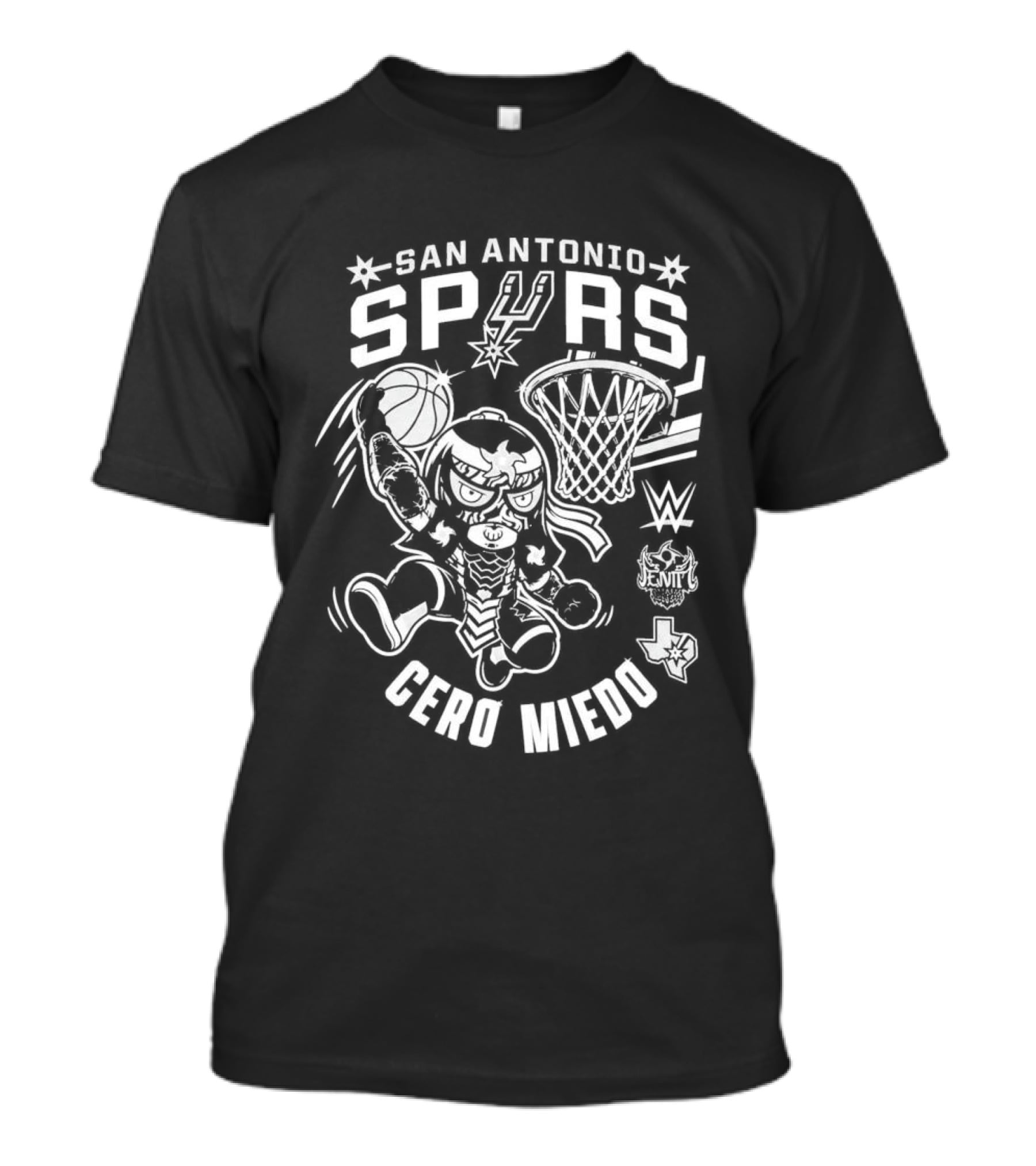 San Antonio Spurs Cero Miedo WWE Basketball 2026 Penta T-Shirt
