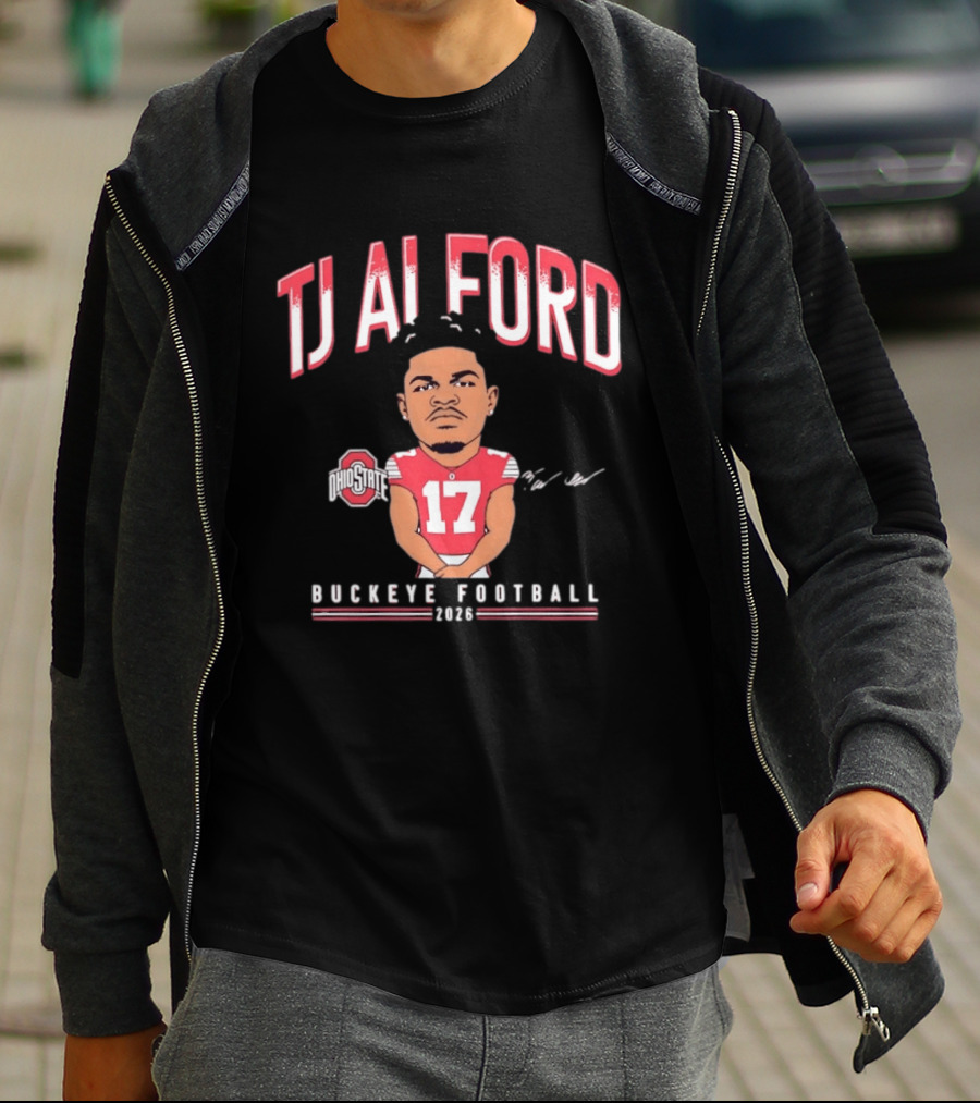 TJ Alford 17 Ohio State Buckeye Football 2026 Caricature T-Shirt