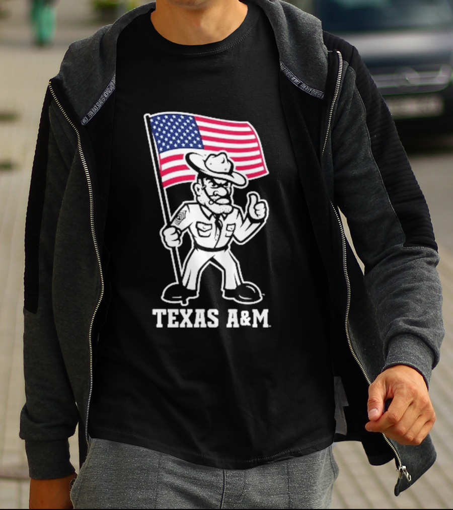 Texas A&M Ol' Sarge 2026 American Flag T-Shirt