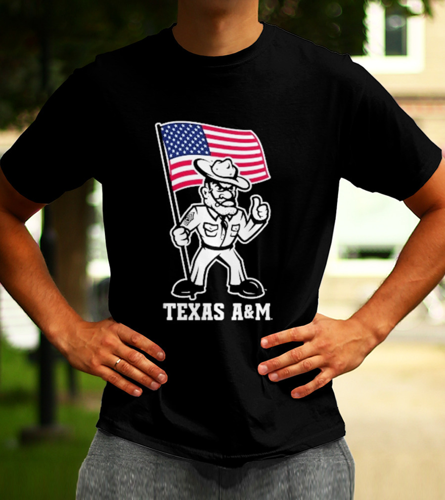 Texas A&M Ol' Sarge 2026 American Flag T-Shirt