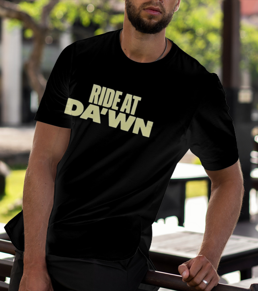 Aces Ride At Dawn Text Bold Yellow Font T-Shirt