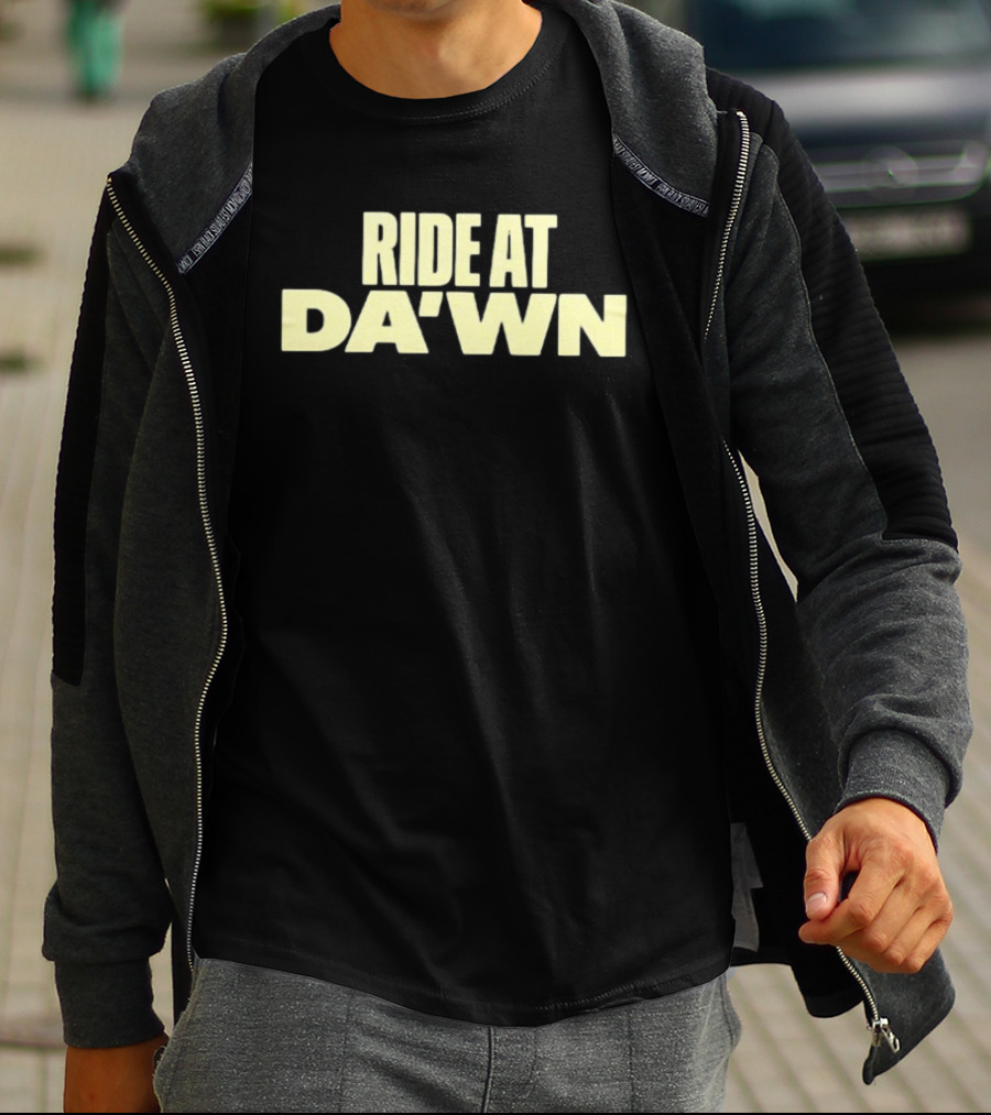 Aces Ride At Dawn Text Bold Yellow Font T-Shirt