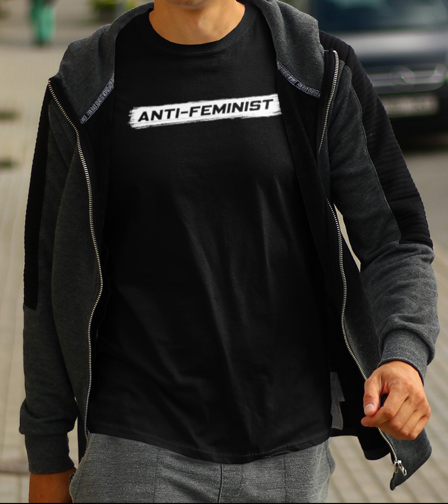 Anti Feminist Distressed Banner T-Shirt