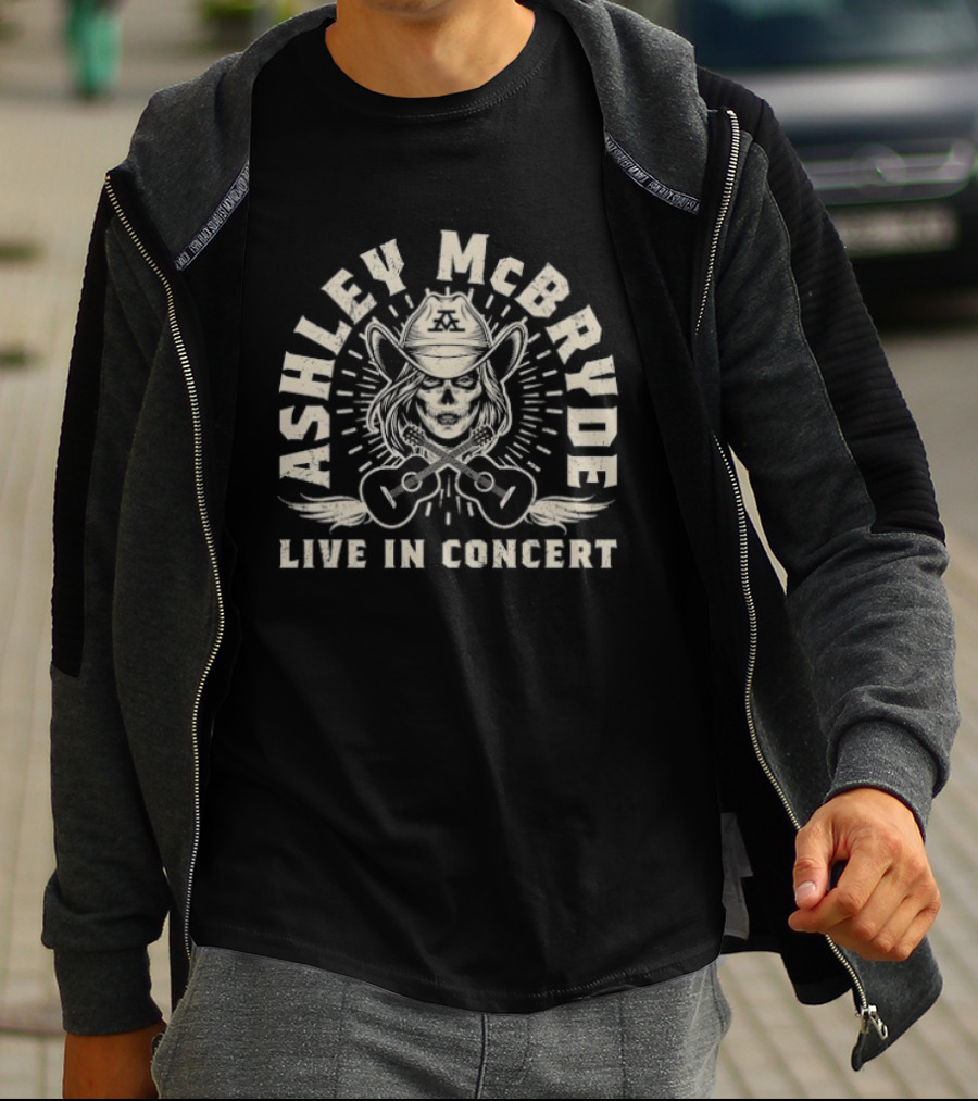 Ashley McBryde Live In Concert Skull Cowgirl Western T-Shirt
