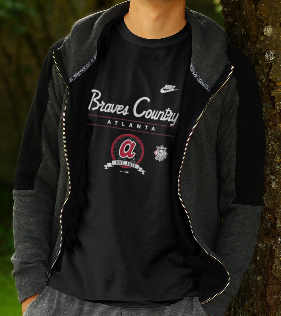 Atlanta Braves Country 1871 Team Baseball Script Nike T-Shirt