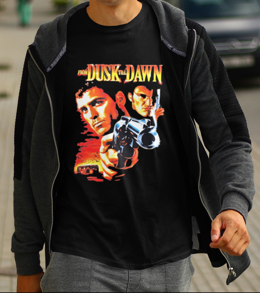 From Dusk Till Dawn Movie Artwork With Two Armed Characters T-Shirt