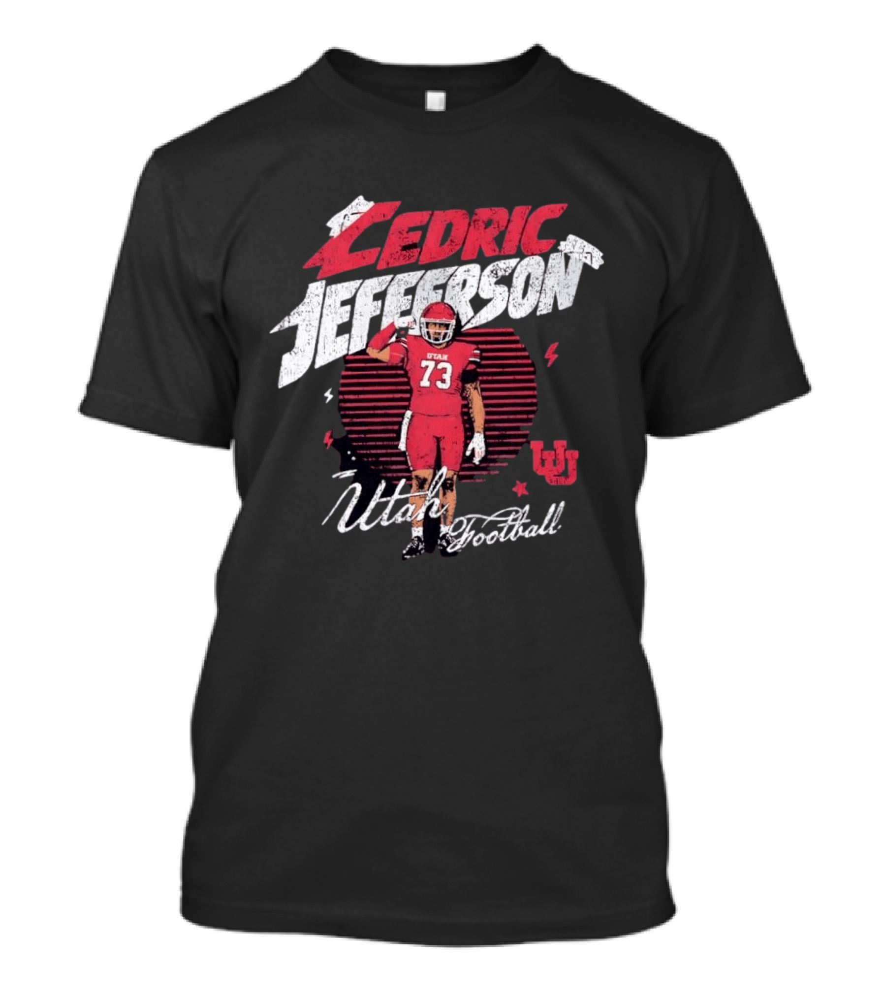 Utah Utes Football Cedric Jefferson No 73 T-Shirt