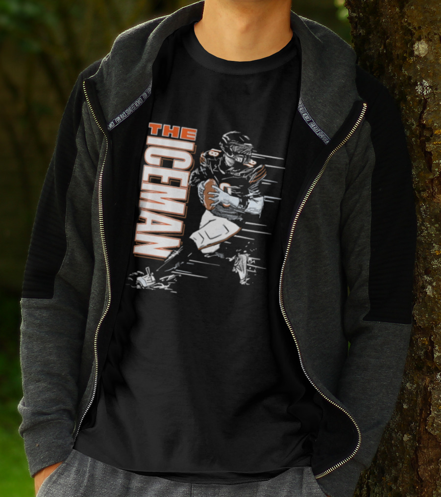 Chicago Bears The Iceman Football Player Running Holding Ball T-Shirt