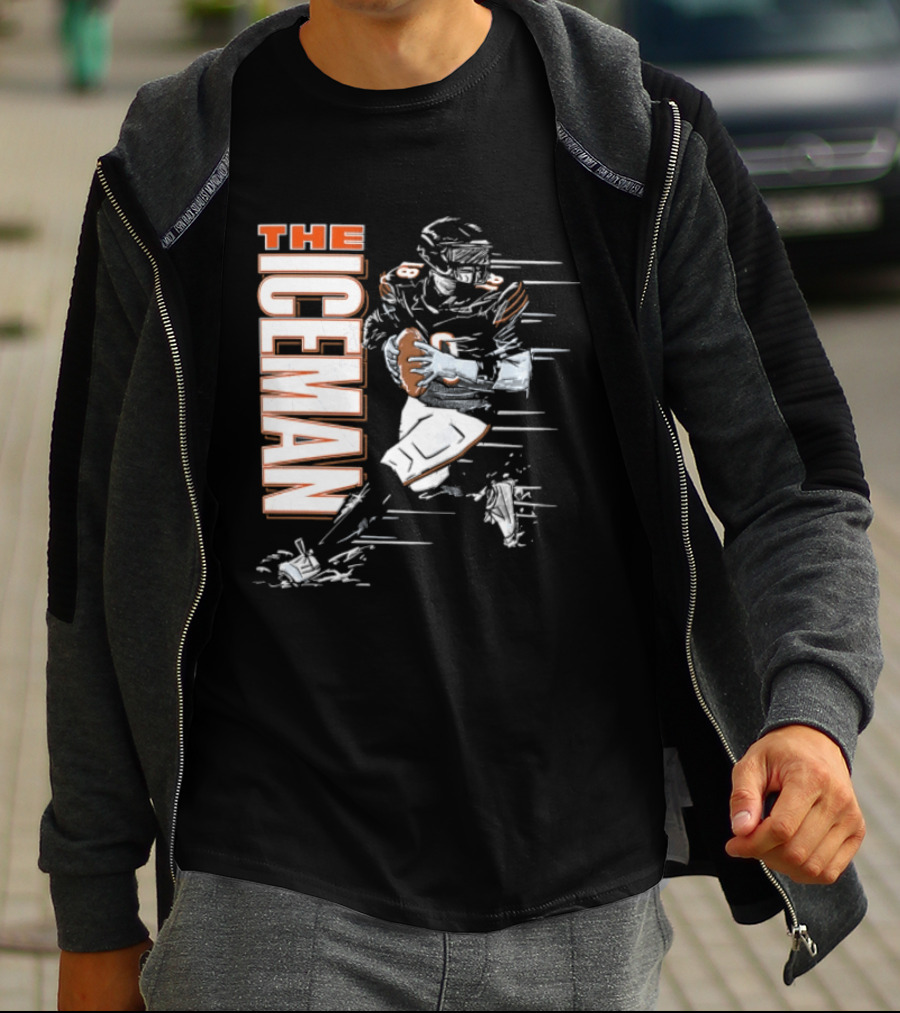 Chicago Bears The Iceman Football Player Running Holding Ball T-Shirt