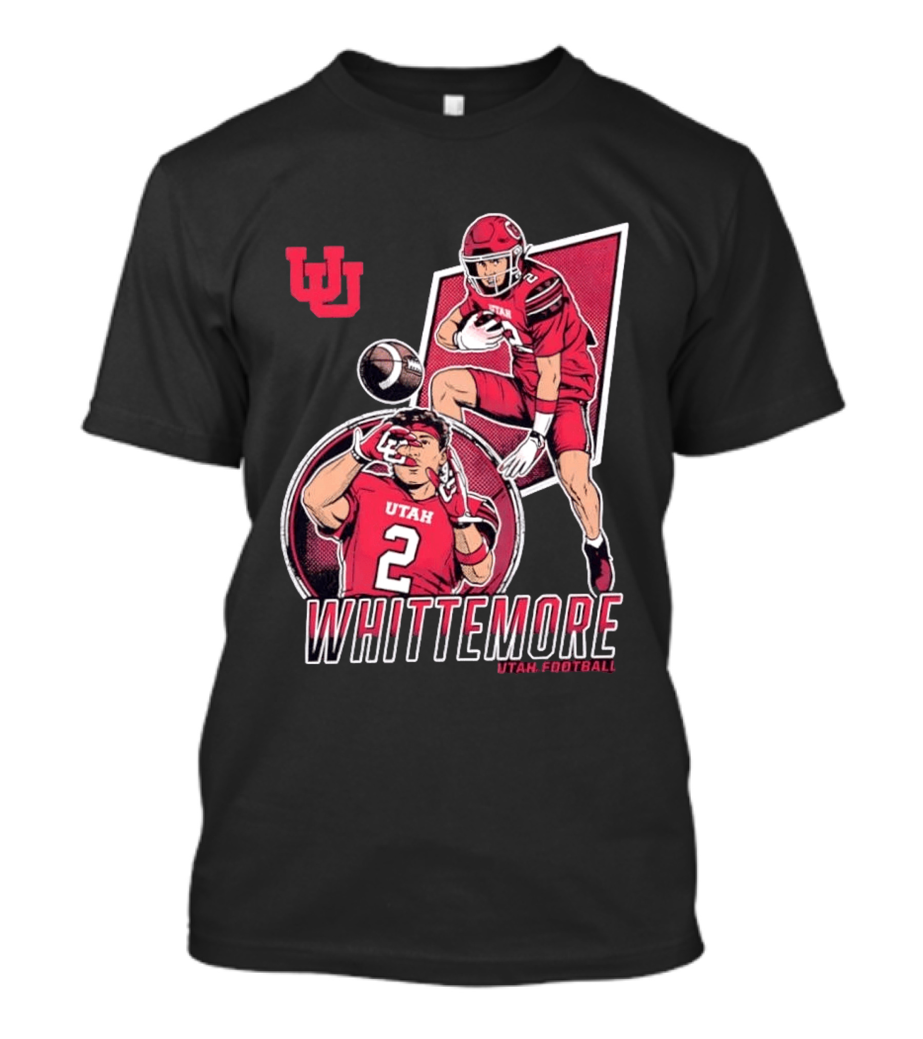 Utah Utes Football Whittemore No 2 Player Collage T-Shirt