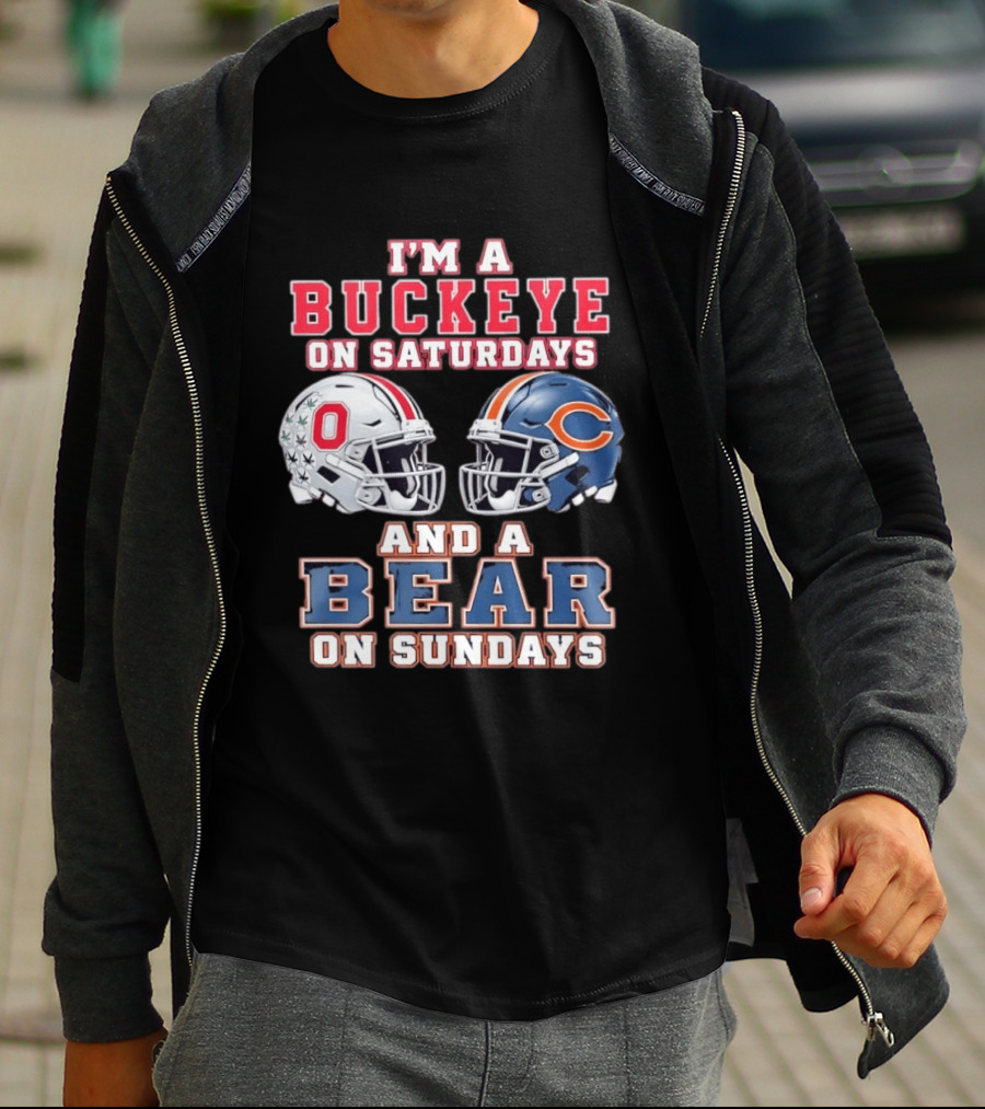 Ohio Buckeyes Saturdays Chicago Bears Sundays Football Rivalry T-Shirt