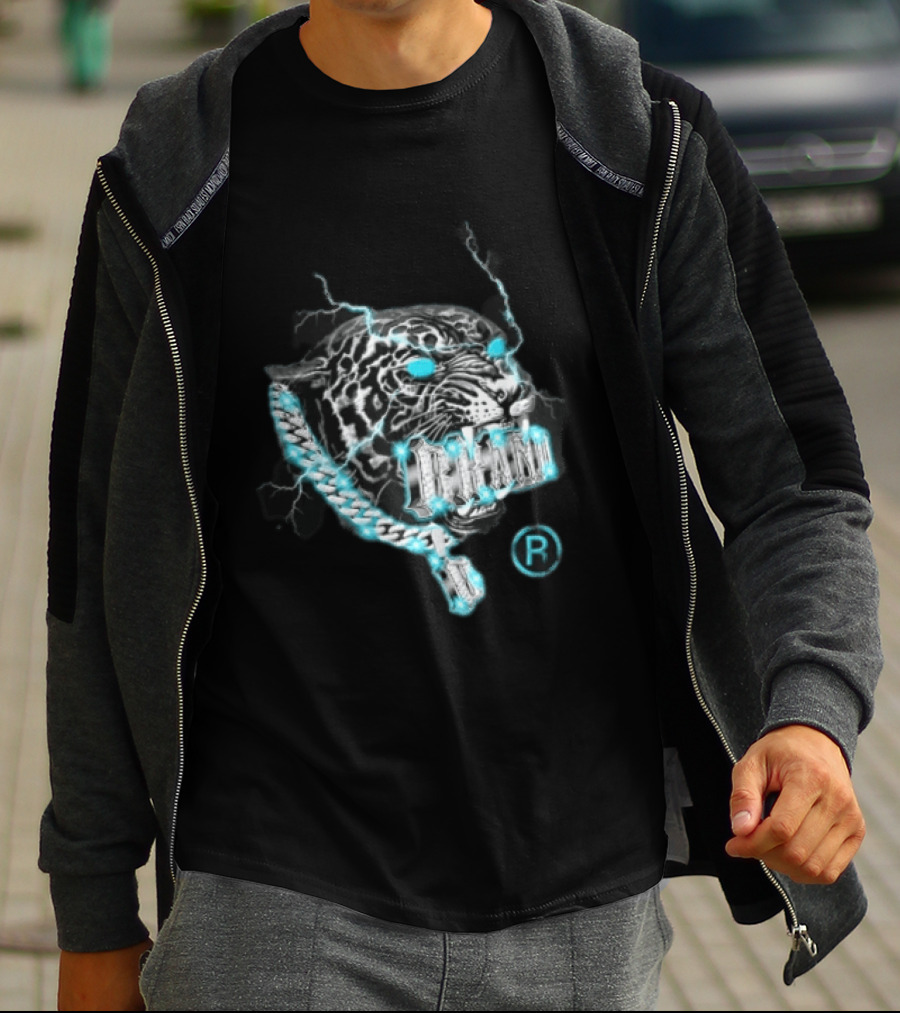Marvel Black Panther Primal Lightning Panther With Blue Chain T-Shirt