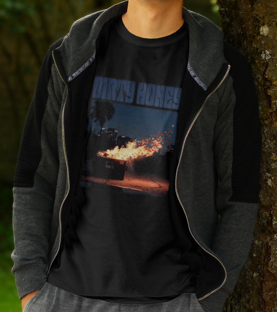 Dirty Honey Dumpster Fire Album Cover Vintage Aesthetic T-Shirt