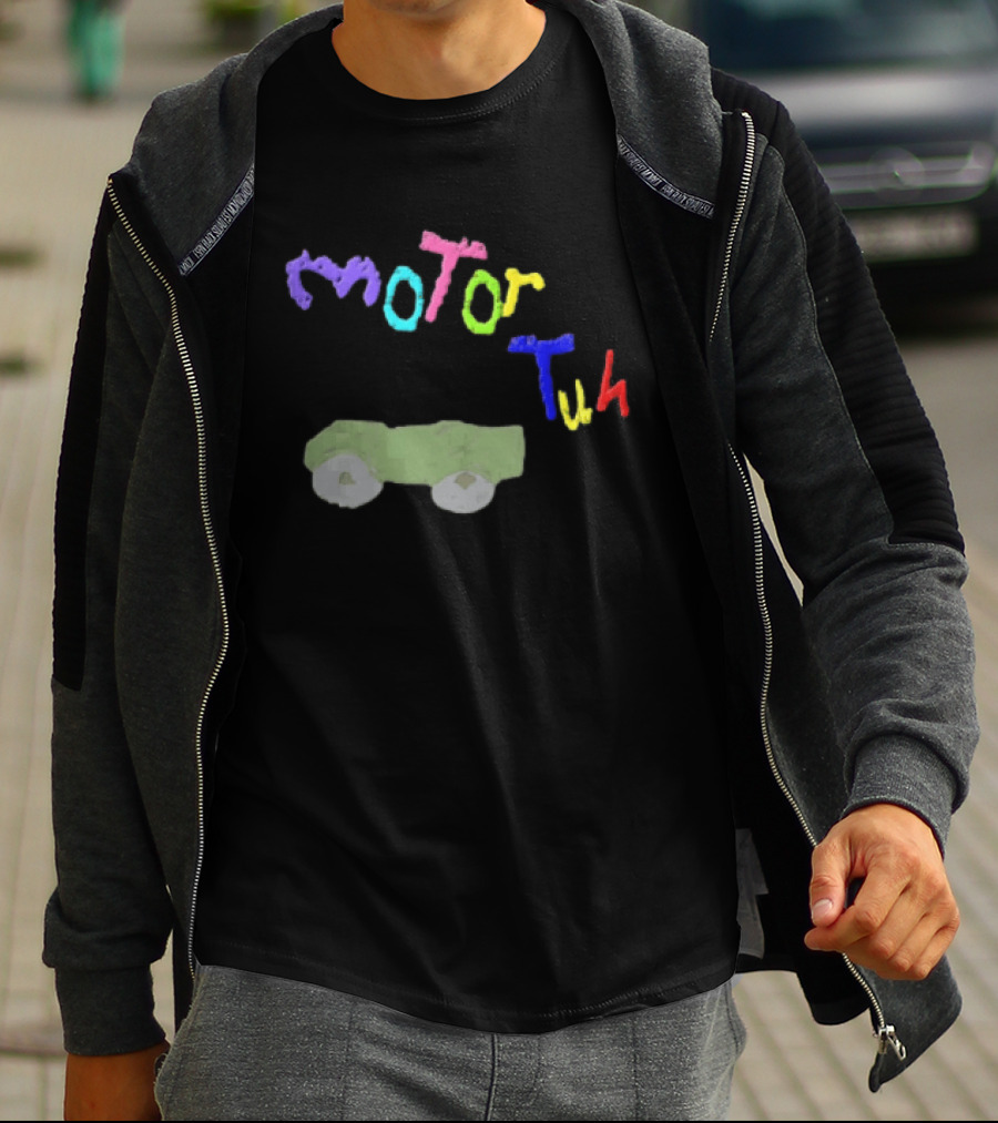 Motor Tuh Colorful Green Truck Drawing T-Shirt