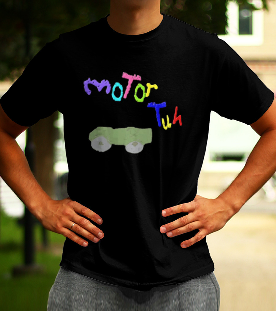 Motor Tuh Colorful Green Truck Drawing T-Shirt
