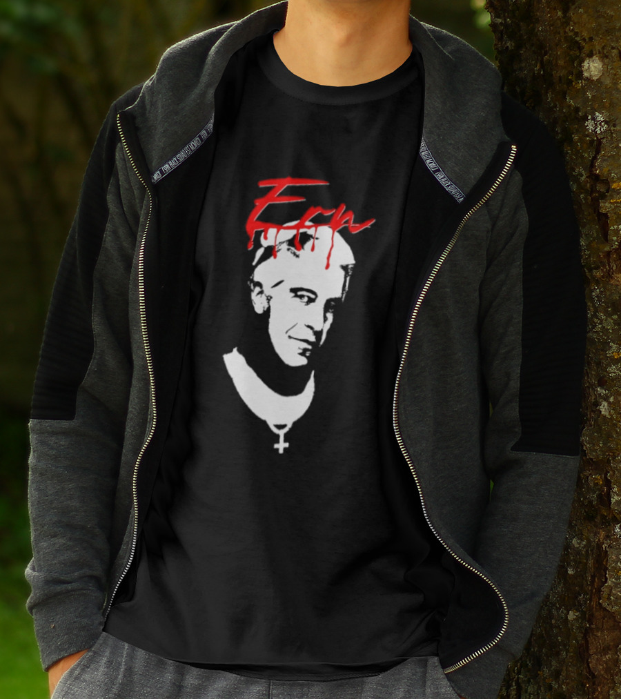 Epstein Priest With Dripping Red T-Shirt