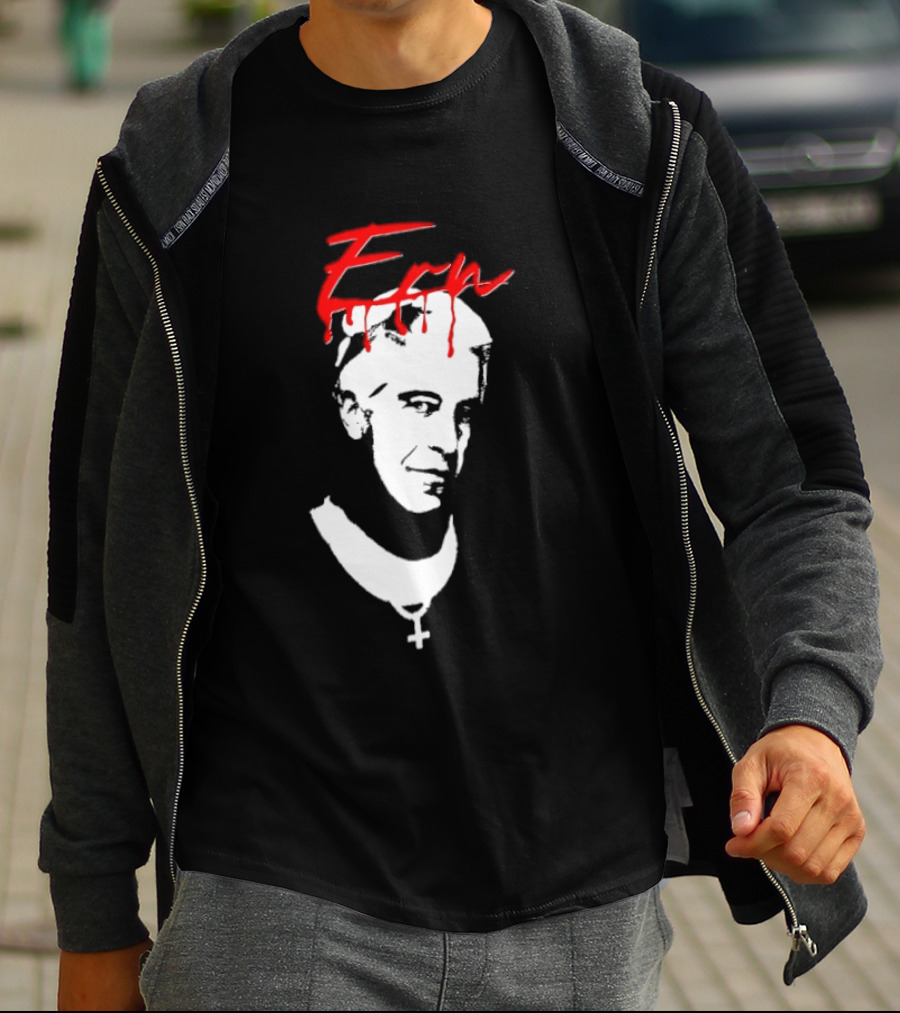 Epstein Priest With Dripping Red T-Shirt
