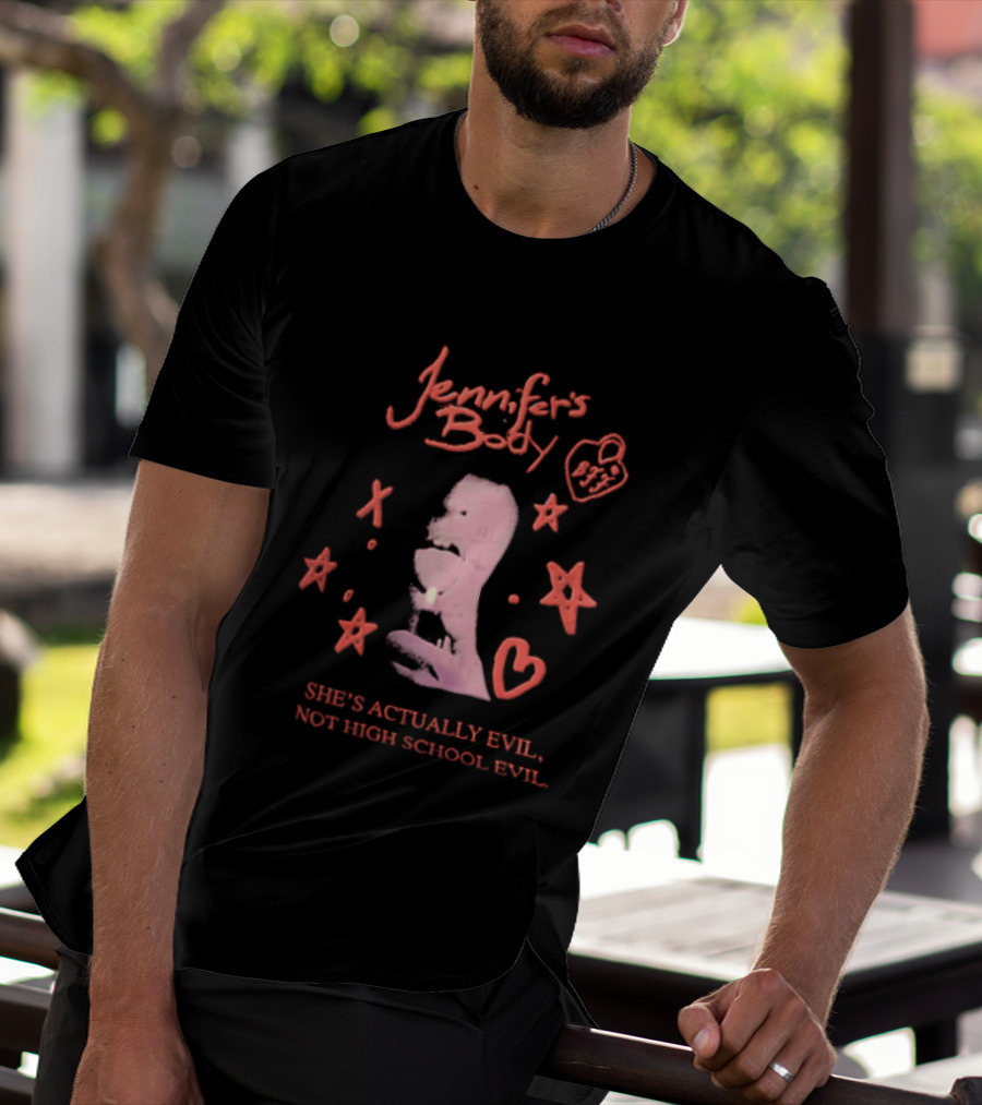 Jennifer's Body She's Actually Evil Not High School Evil Stars And Heart T-Shirt