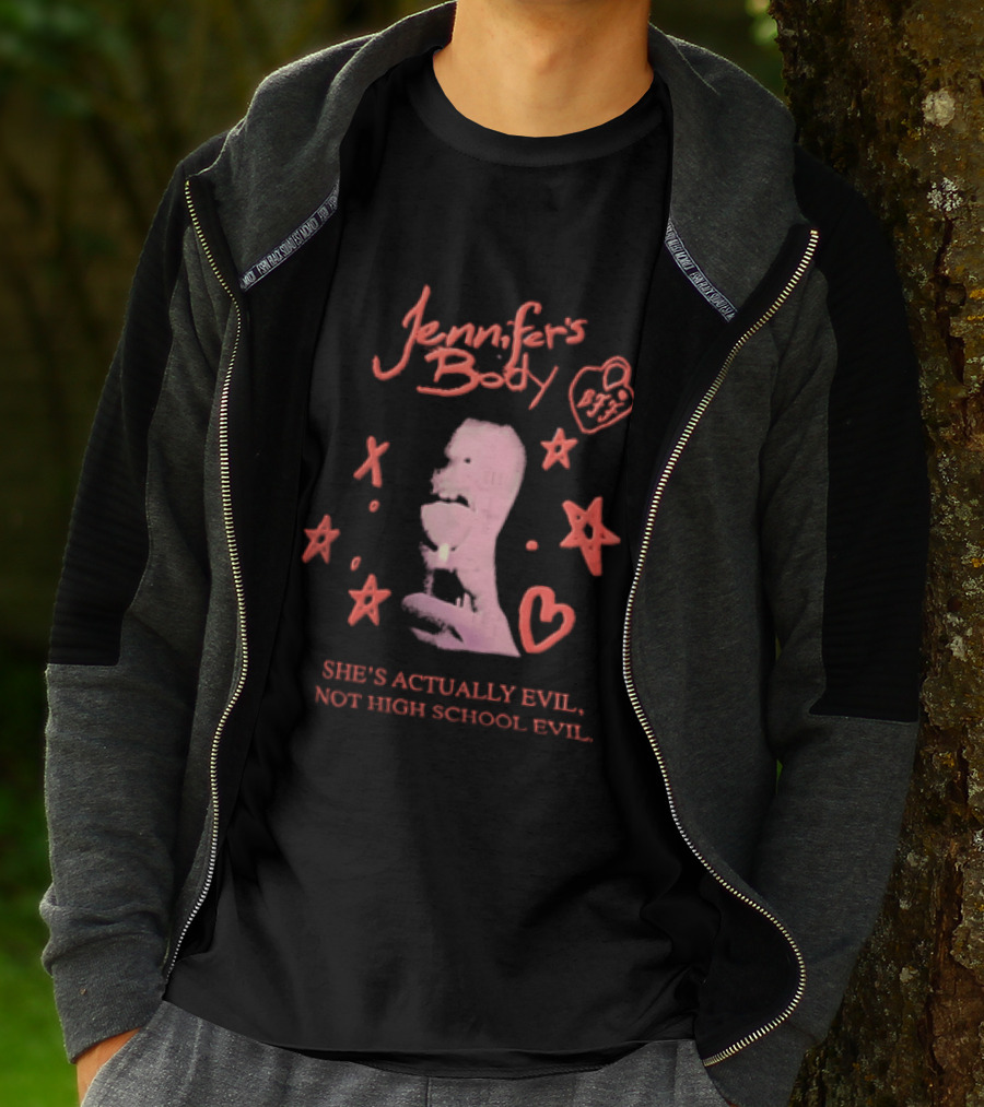 Jennifer's Body She's Actually Evil Not High School Evil Stars And Heart T-Shirt