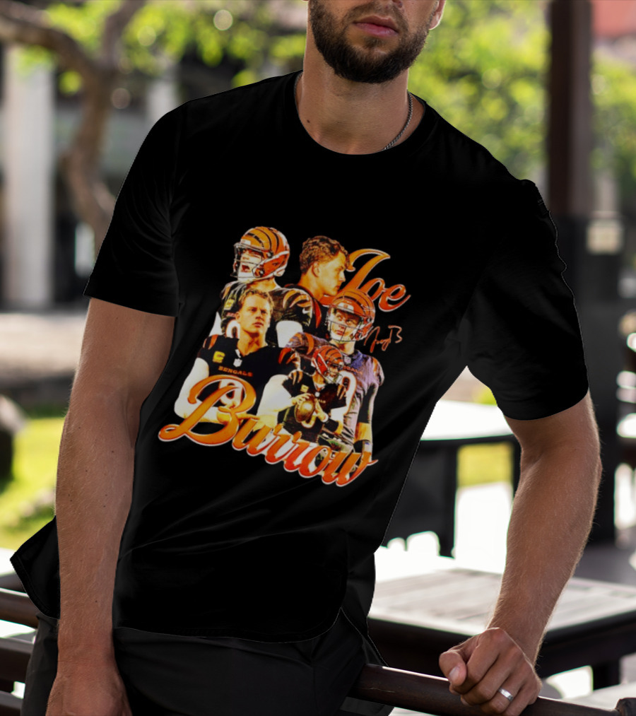 Joe Burrow Cincinnati Bengals Football Player Collage Bengals NFL QB T-Shirt