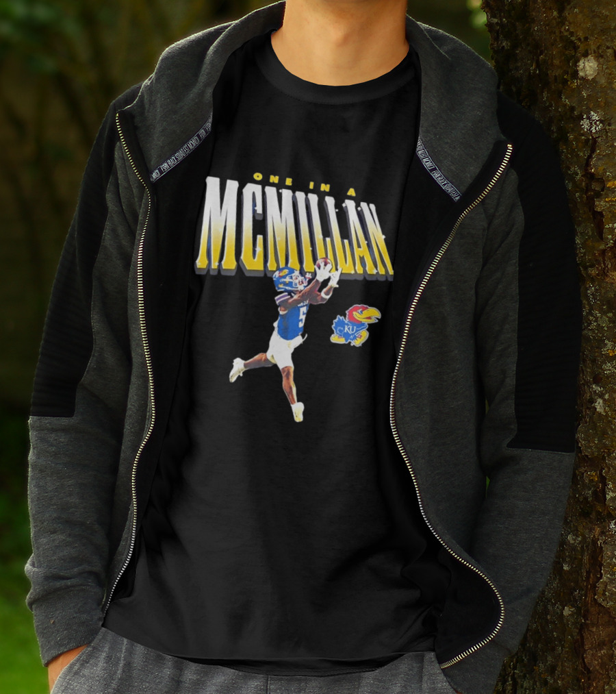 One In A McMillan Kansas Jayhawks KU Football Player Catching T-Shirt