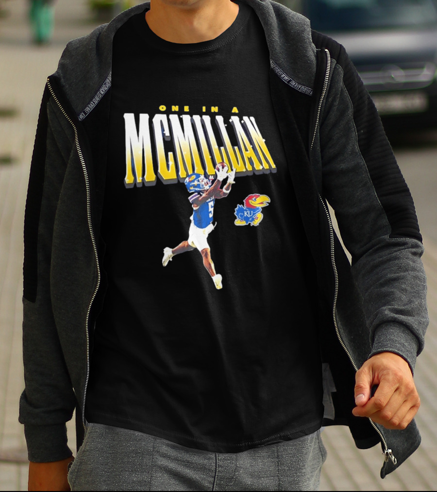 One In A McMillan Kansas Jayhawks KU Football Player Catching T-Shirt