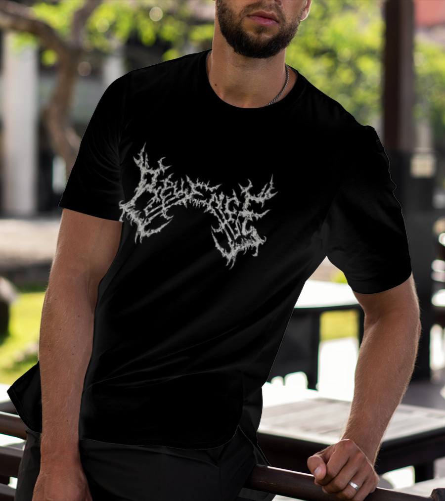 Revenge Store Relic Black Distorted Text White T-Shirt