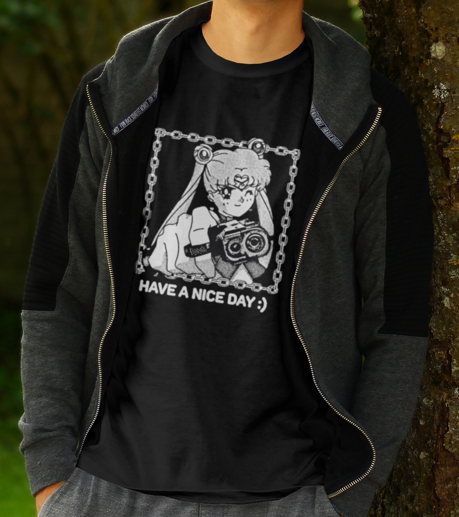 Sailor Moon Have A Nice Day Chain Frame Camera T-Shirt