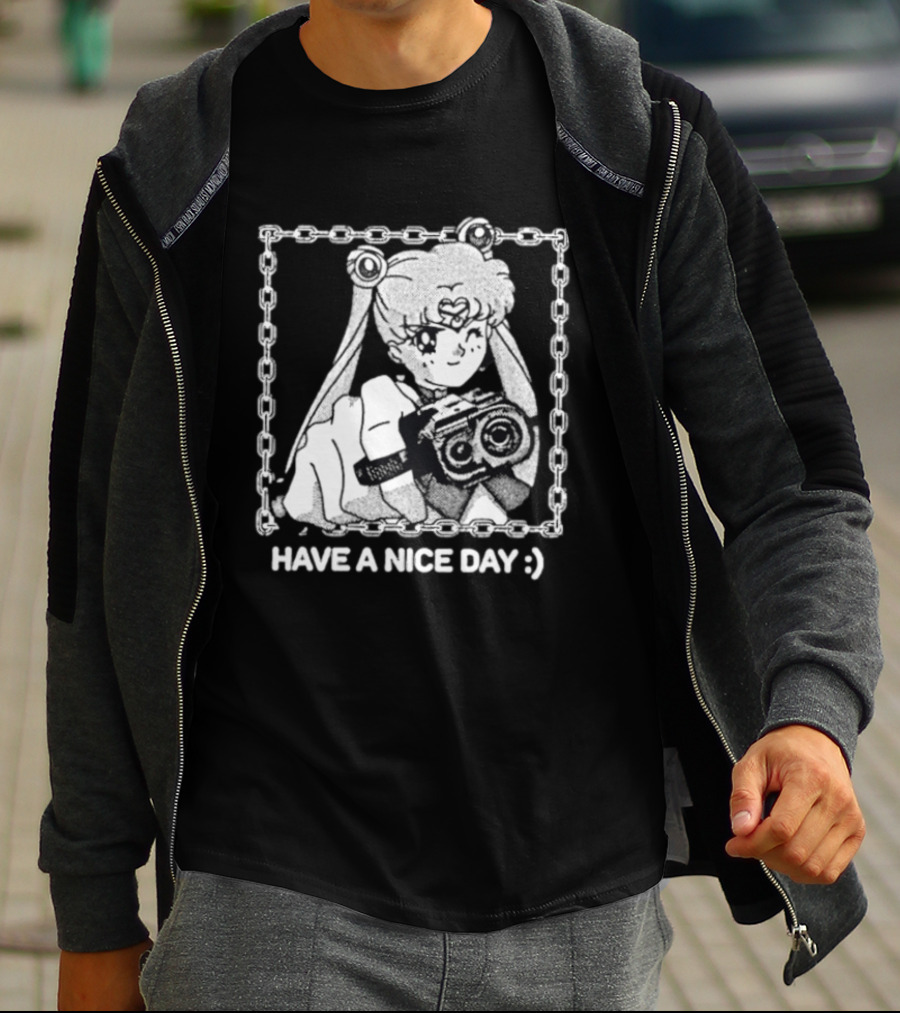 Sailor Moon Have A Nice Day Chain Frame Camera T-Shirt