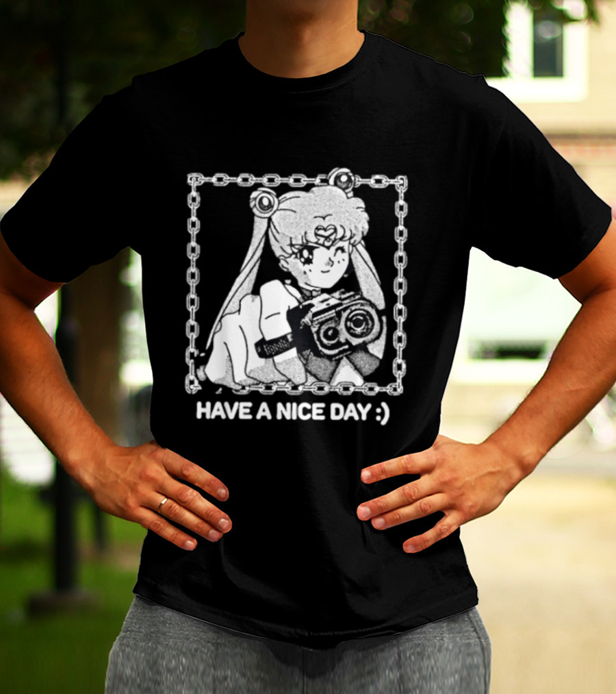 Sailor Moon Have A Nice Day Chain Frame Camera T-Shirt