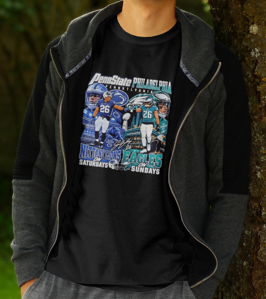 Penn State Nittany Lions Saquon Barkley No 26 Philadelphia Eagles Fly Eagles Saturdays Sundays T-Shirt
