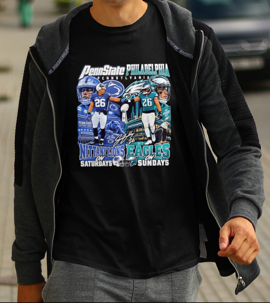 Penn State Nittany Lions Saquon Barkley No 26 Philadelphia Eagles Fly Eagles Saturdays Sundays T-Shirt