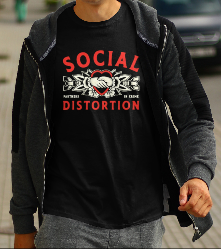 Social Distortion Partners In Crime Heart With Roses T-Shirt