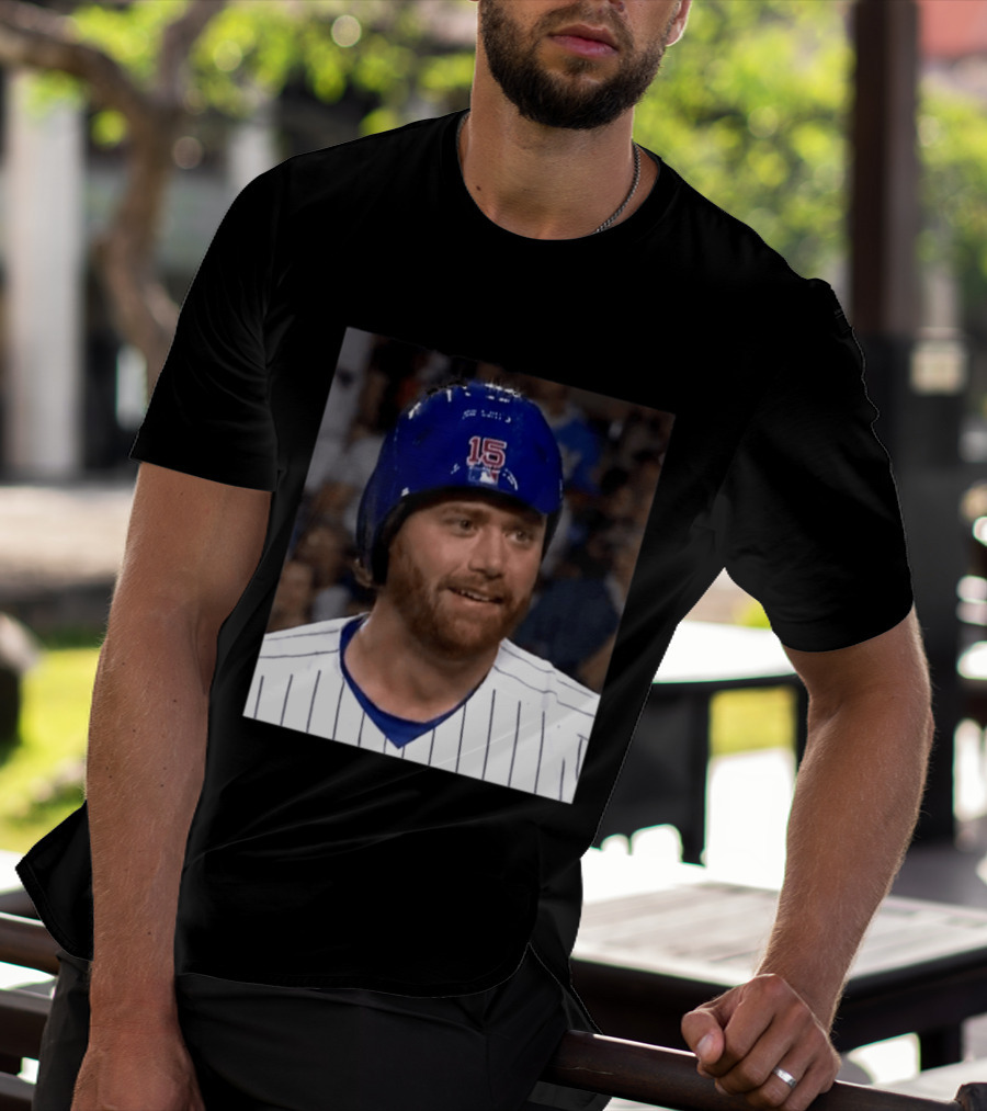 Taylor Davis Cubs Number 15 Helmet Stare T-Shirt