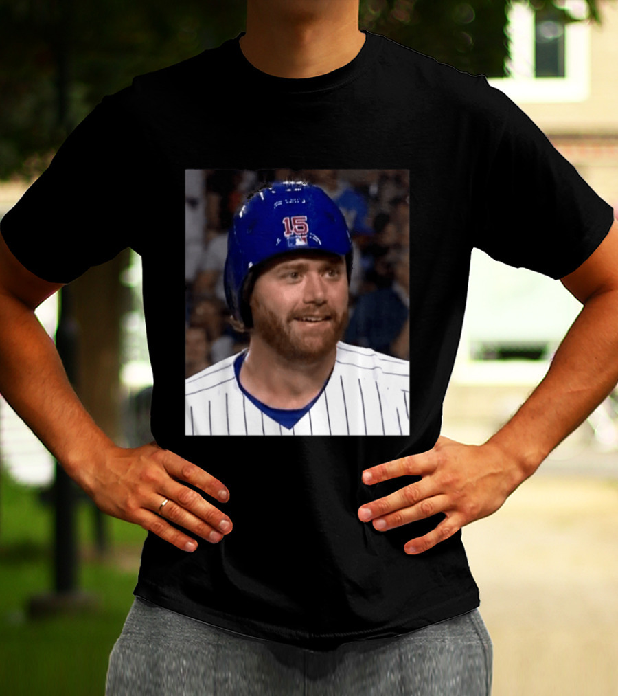 Taylor Davis Cubs Number 15 Helmet Stare T-Shirt