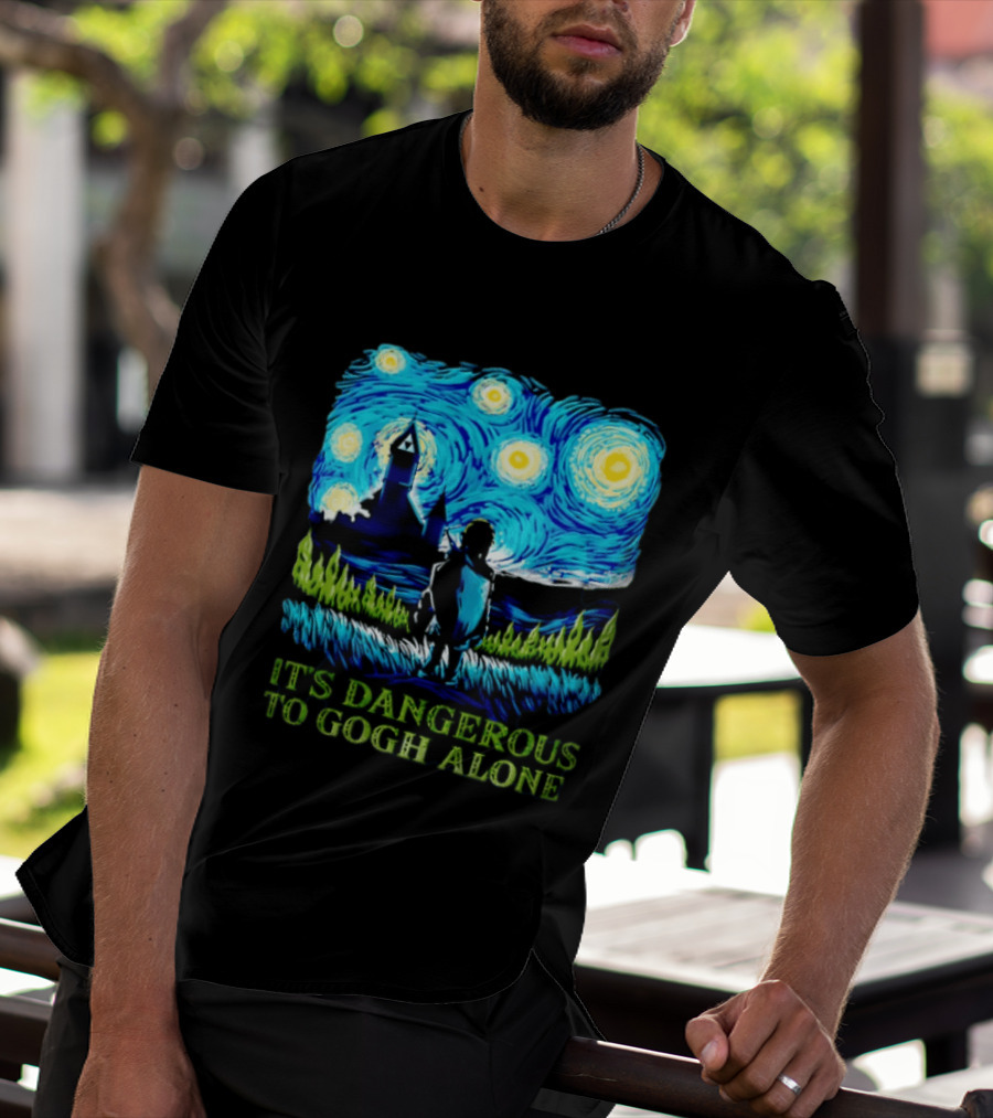 The Legend Of Zelda It's Dangerous To Gogh Alone Starry Night Link Standing T-Shirt