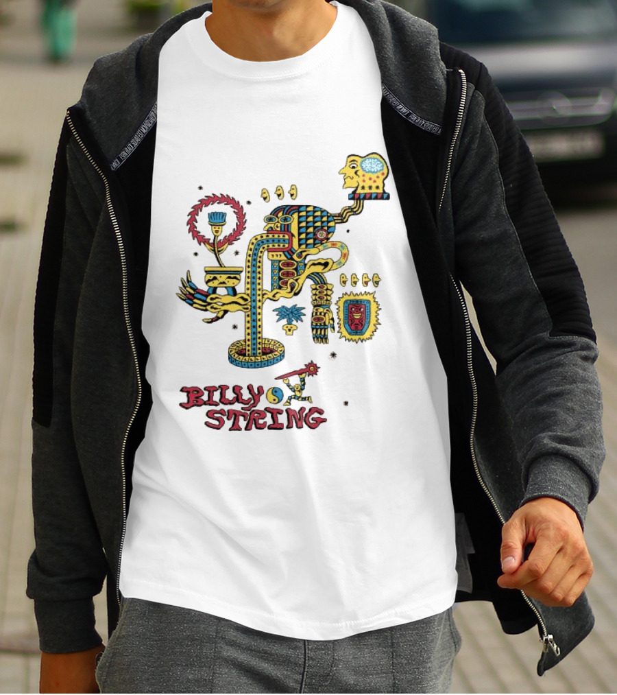 Billy Strings Store Surreal Psychedelic Art With Abstract Face And Colorful T-Shirt