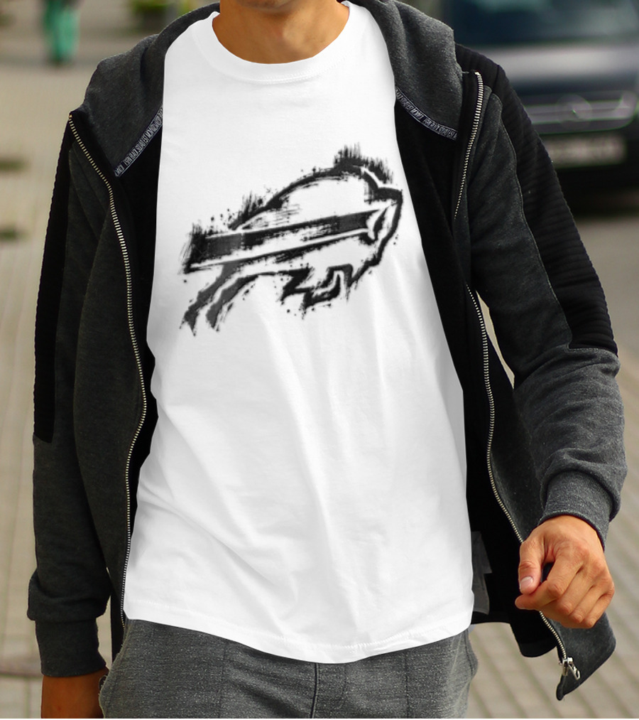 Buffalo Bills Black Ink Style NFL Team Graphic Buffalo Bills T-Shirt