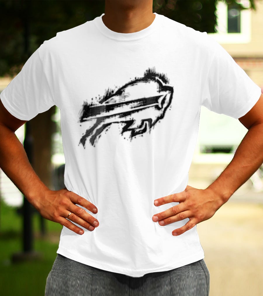 Buffalo Bills Black Ink Style NFL Team Graphic Buffalo Bills T-Shirt