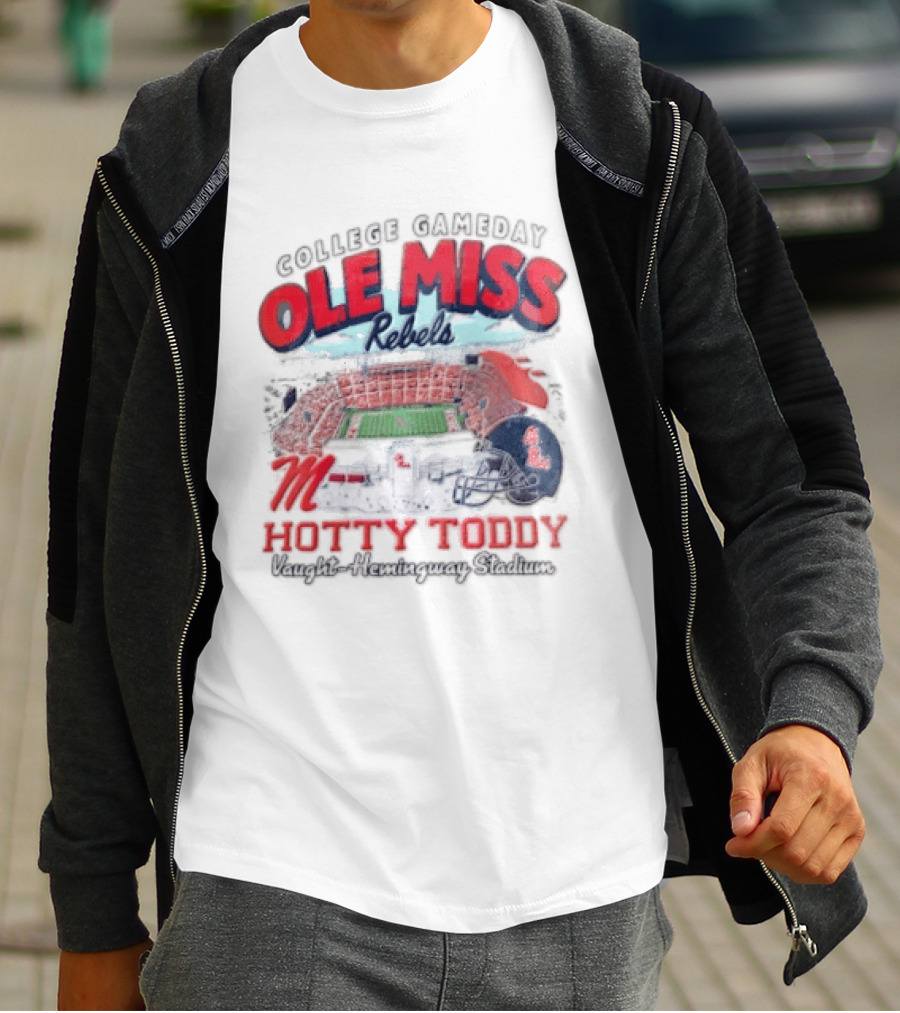 College Gameday Ole Miss Rebels Hotty Toddy Football Stadium Helmet T-Shirt