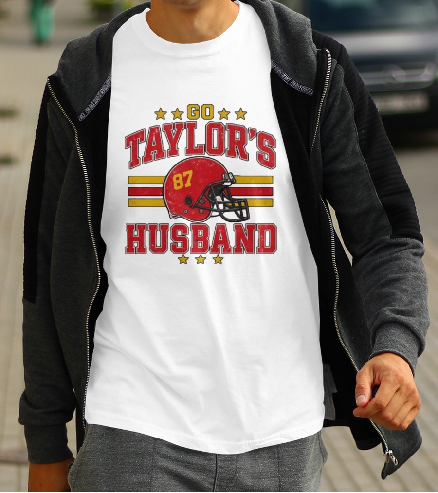 Go Taylor's Husband Football Helmet 87 Stars T-Shirt