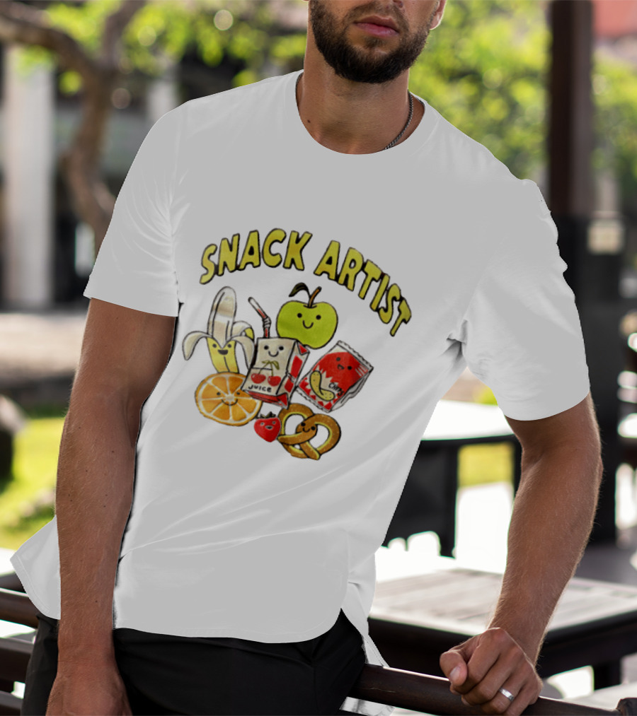 Snacks Juice Banana Apple Chips Pretzel Orange Cartoon T-Shirt