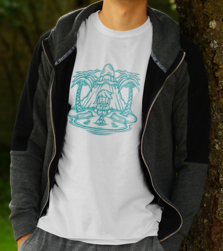 Stranded In A Dream Island Palms Tropical Scene T-Shirt