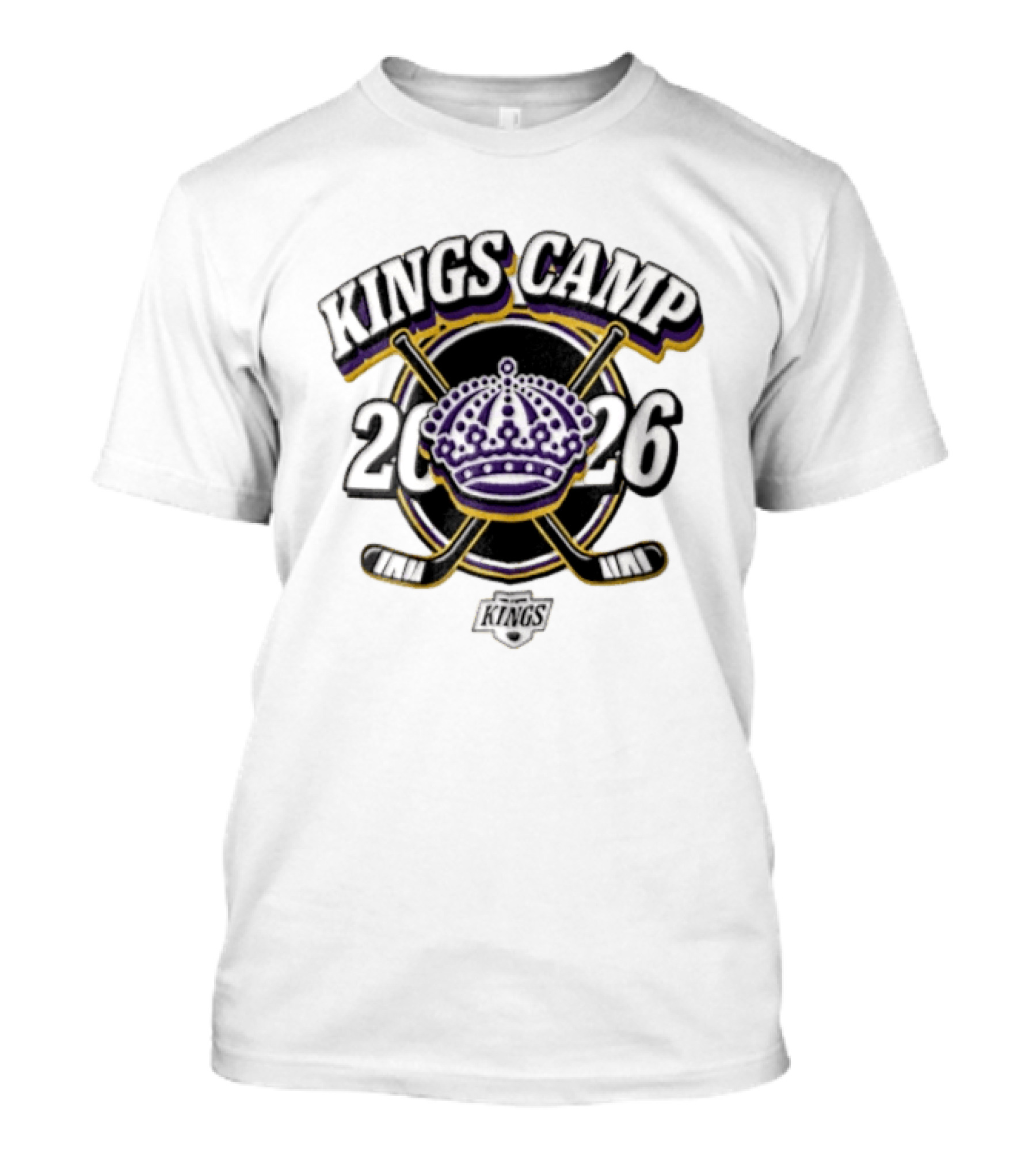 Kings Camp 2026 Los Angeles Crown Crossed Hockey Sticks T-Shirt