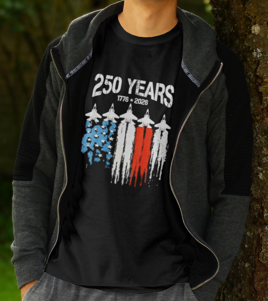 250 Years 1776 2026 Jet Stars And Stripes Anniversary T-Shirt