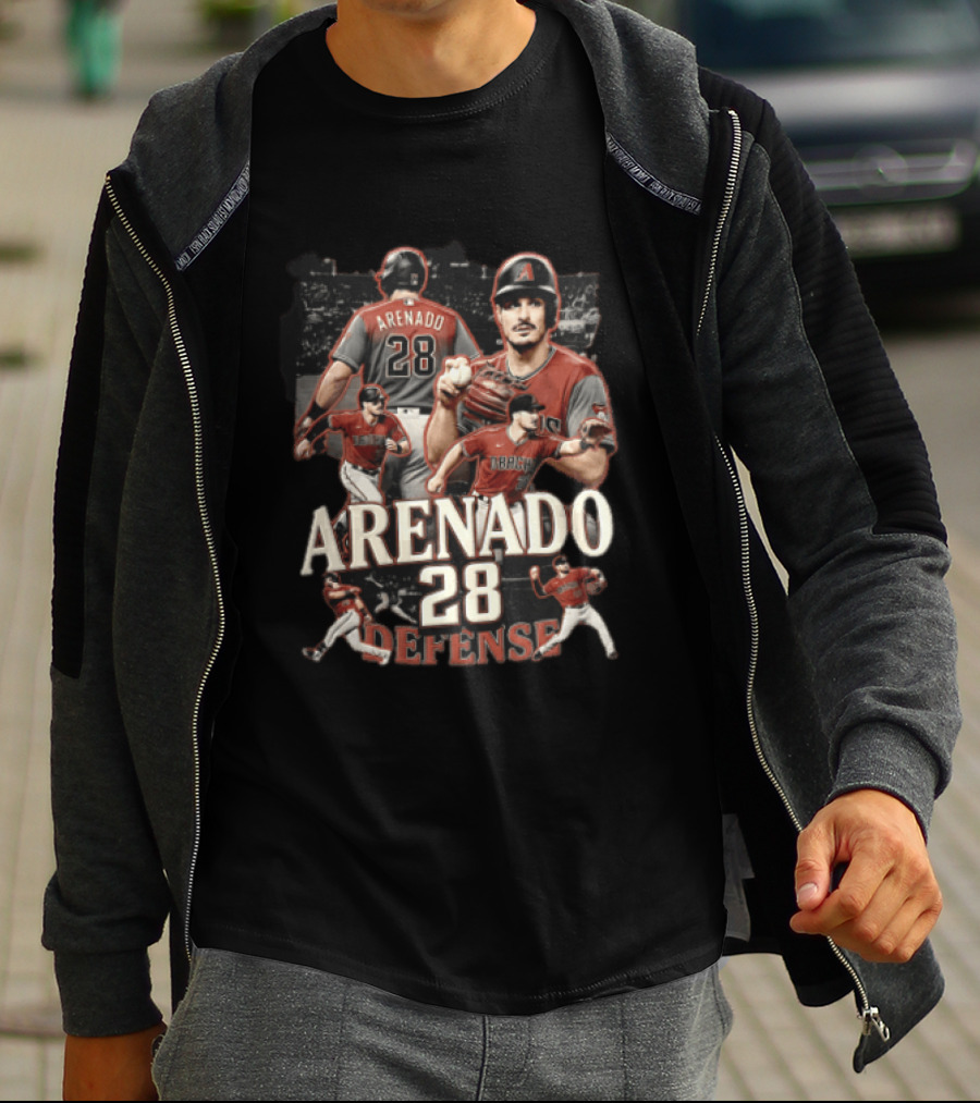 Arizona Diamondbacks Arenado Defense 28 Baseball Player Collage T-Shirt