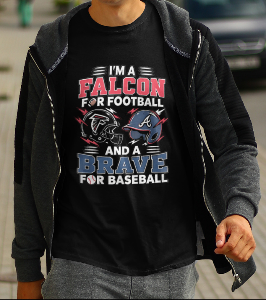 Atlanta Falcons Braves Football And Baseball Fan T-Shirt