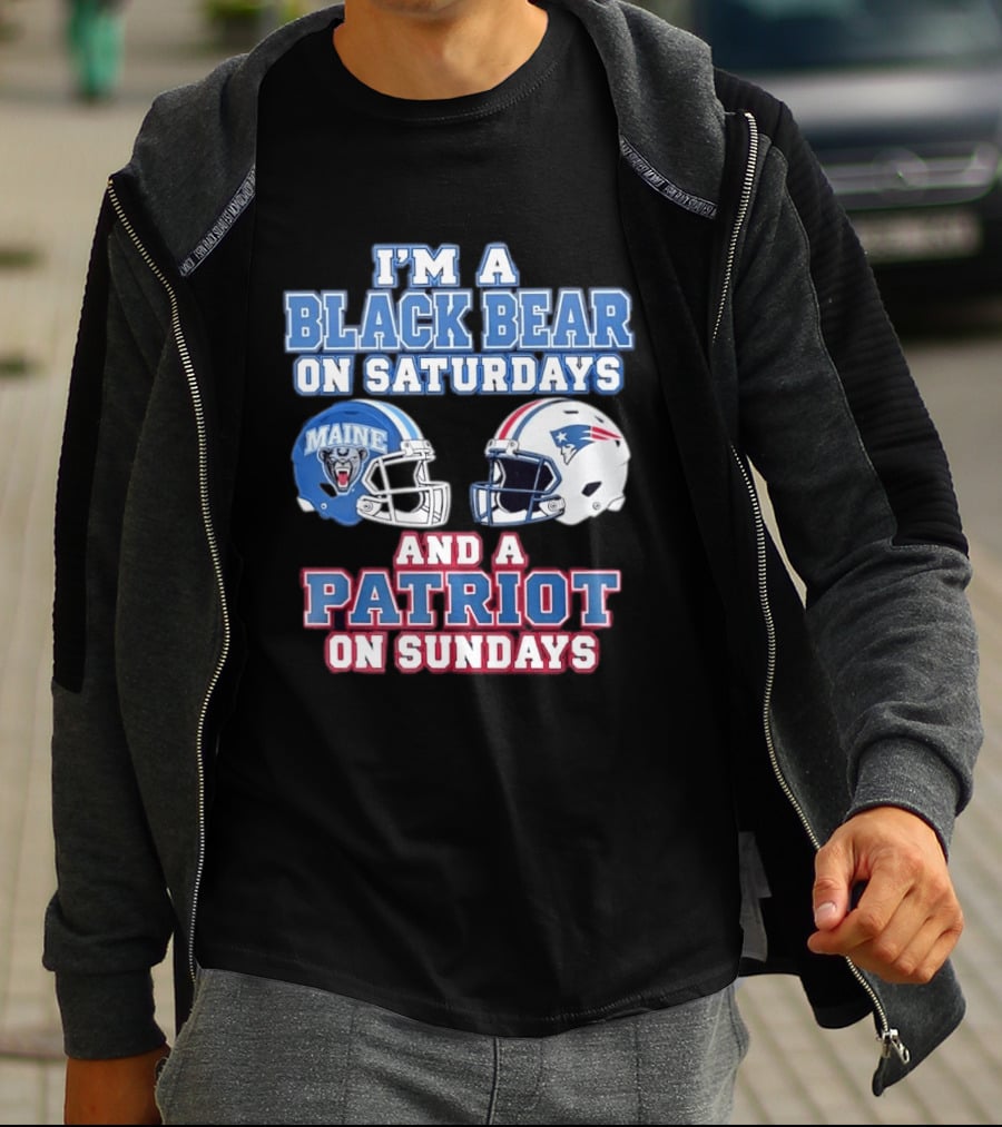 I'm A Black Bear On Saturdays Maine And A Patriot On Sundays T-Shirt